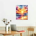 thumbnail image 3 of EastSmooth Sunset Beach Canvas Wall Art Abstract Coastal Seaside Landscape Bathroom Wall Decor Watercolor Tropical Nature Ocean Seascape Prints Pictures Artwork for Living Room Decoration, 3 of 5