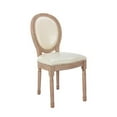 thumbnail image 5 of KEINXS Set of 2 Upholstered French Dining Chairs, Rubber Legs PU Leather, Beige, 5 of 5