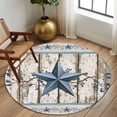 thumbnail image 2 of Round Rug 7Ft Washable Non-Slip, Texas Star Navy Blue Circle Area Rugs for Living Room Bedroom, Farmhouse Vintage Art Wooden Indoor Floor Mats Carpet Runner for Home Decor Aesthetic, 2 of 8