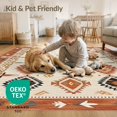 thumbnail image 4 of ODIKA 5'x7' Washable Area Rug Geometric Southwestern Trellis Neutral Farmhouse Boho Minimalist for Small Living Room, Bedroom, Easy Care, Non-Shedding, Pet Friendly, 4 of 7