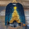 thumbnail image 4 of Ounisa Womens Crewneck Long Sleeve Sweatshirt Fall Winter Fashion Pullover Tops Casual Christmas Tree Lights Santa Claus Gifts Graphic Sweater Clothes Cute Trendy Work Outfits 2025, 4 of 6
