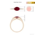 thumbnail image 5 of ANGARA Natural Horizontally Set 1 ct Ruby Engagement Ring with Trio Diamond Accents in 14K Rose Gold for Women (Size-7x5mm) | July Birthstone, Anniversary, Jewelry Gift for Women | Natural Ruby Ring, 5 of 9