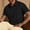 Black, variant on Men's Collared Shirts Short Sleeve Big and Tall Solid Lapel Button Casual Fashion Business T-Shirt