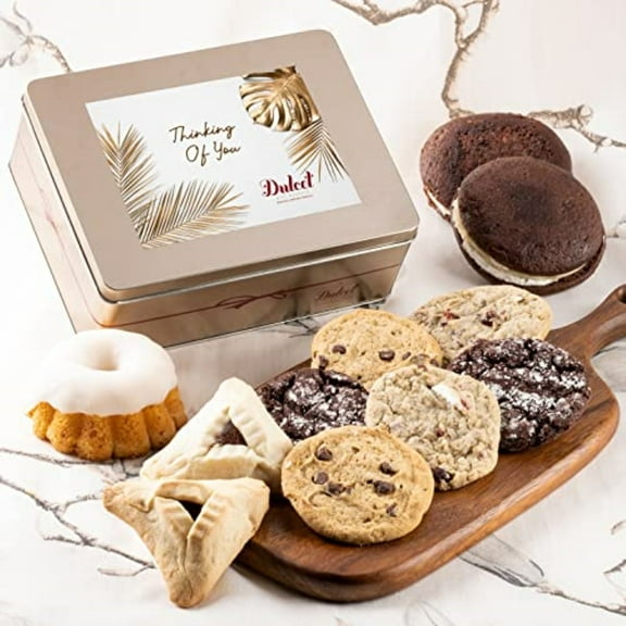Dulcet Gift Baskets Thinking of You Gift Tin - Filled with Gourmet Bakery Goods