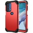 thumbnail image 7 of For Motorola Moto Edge 2021, Slim Dual Layer 3 in 1 Heavy Duty Protection Hybrid Hard PC Soft Silicone Rugged Bumper Anti Slip Full-Body Protective Cases For Motorola Moto Edge 2021, Red, 7 of 7