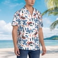 thumbnail image 6 of Uemuo Retro Butterfly Printed Regular Fit Short Sleeve Casual Hawaiian Shirt for Men,Aloha shirt,Tropical shirt,Floral print shirt,Vacation Beach shirt-3X-Large, 6 of 9