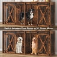 thumbnail image 4 of Nordee 78.7" XXL Dog Crate Furniture for 2 Large Dogs, Heavy Duty Double Dog Cage Large Breed, 35.4" Tall Thick Wooden Dog Kennel TV Stand with Divider, Rustic Brown, 4 of 6