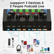 Podcast Equipment Bundle, Recording Studio Package with Podcast Microphone and Voice Changer, Live Sound Card - Audio Interface for Laptop Computer Vlog Living Broadcast Live Streaming YouTube TikTok