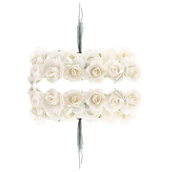 Milisten 144pcs Small Paper Flowers Artificial Rose Flowers for DIY Crafts Projects