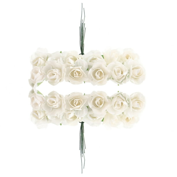 144pcs Pequeño papel flores Flores de rosas artificiales para proyectos de manualidades de bricolaje