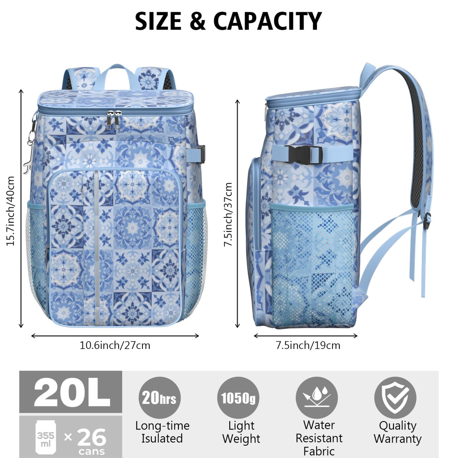 Cooler Backpack Cans Bohemian Tribal Lightweight Insulated Backpack Cooler Leak Proof Travel Camping Lunch Backpack Outdoor Cutlery Backpack for Anglers Family Travelers