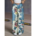 thumbnail image 6 of Women'S High Waisted Wide Leg Jeans Trendy Vintage Floral Print Denim Pants Colorful L, 6 of 7