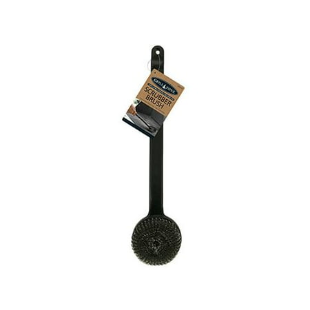 00353TV BBQ Scrubber Brush, Long-Handle, Mesh Stainless Steel - Quantity 6