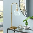thumbnail image 2 of Evelyn&Zoe Verona 27" Tall Arc Table Lamp with Glass Shade, Brushed Brass/Seeded, 2 of 8