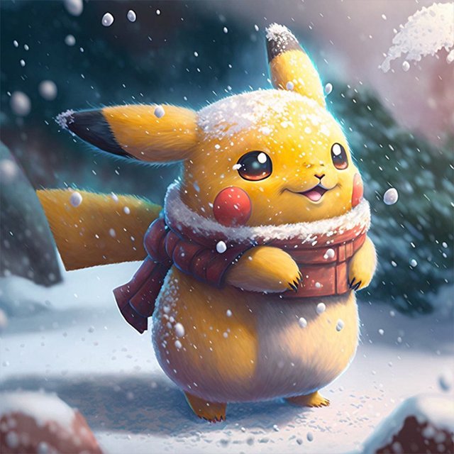 Pintura de diamante 5D DIY completo redondo taladro Pikachu FLhrweasw Kit decoración del hogar Nuevo