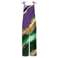 thumbnail image 4 of Moxiu Mardi Gras Jumpsuit for Women Wide Leg Patchwork Sequin Graphic Overalls Plus Size Adjustable Strappy Loose Fit Rompers 2025 Multicolor,S, 4 of 5