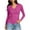 Hot Pink, variant on Ribbed Long Sleeve T Shirts for Womens Slim-fit Sexy Lace V Neck Blouses Stretchy Fitted Outdoor Y3K Tops