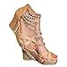thumbnail image 3 of getmorebeauty Talons Hauts Compensés pour Femmes avec Perles 9 B(m) US, 3 of 4