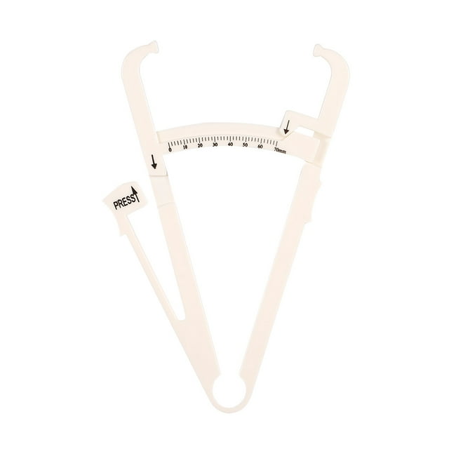 Calibrador de grasa corporal, medidor preciso de pliegues cutáneos, analizador delgado, color blanco