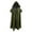 Green, variant on Hvyesh Men Hooded Cloak, Adult Medieval Renaissance Costume with Hood, Vintage Halloween Cloak