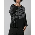 thumbnail image 2 of Women's Loose Fit Crew Neck Long Sleeve Letters Printed Pullover T-Shirt Top GY2742 Black, 2 of 5