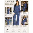 thumbnail image 4 of DOKOTOO Sweatsuits for Women 2 Piece Outfits Oversized Casual V Neck Sweatshirt with Wide Leg Sweatpants Tracksuit Jogger Set, 4 of 10