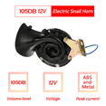 Loud 105DB /24V Black Waterproof Electric Snail Horn Air Horn Raging