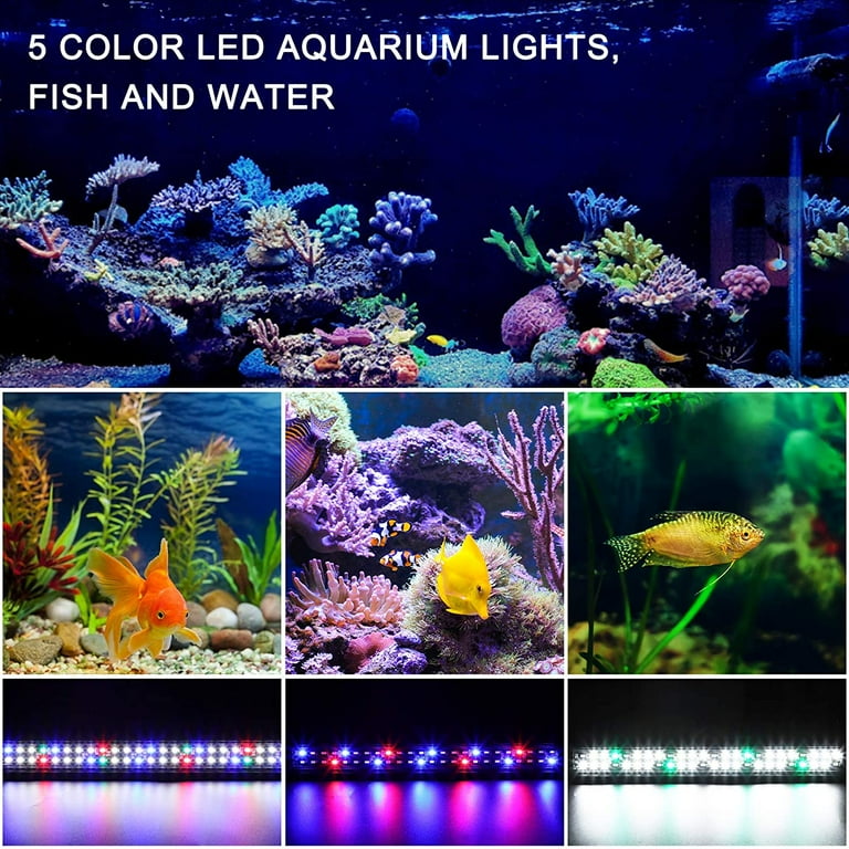 72 LED Aquarium Light for 28 43Inch Freshwater Saltwater Full Spectrum Fish Tank Light with Timer Controller Walmart