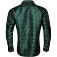 thumbnail image 4 of Men's Shirts Button Down Vintage Floral Printed Slim Fit Long Sleeve Textured Tops Comfy Stretchy Solid Color Trendy Collared Men's Dress Shirts, 4 of 4