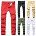 thumbnail image 1 of Styesk Men's Pants Men's New Tight-fitting Ripped Straight Hip-hop Stretch Motorcycle Trouser, 1 of 1