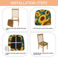 thumbnail image 4 of Sunflower Seat Covers for Dining Room Chairs Set Of 6,Stretch Printed Washable Chair Seat Cover with Elastic Ties and Button,Removable Waterproof Couch Cushion Covers, 4 of 6