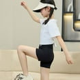 thumbnail image 6 of Girls Anti-Glare Safety Shorts Leggings Sports Short Solid High Waist Black 13 Years-14 Years, 6 of 7