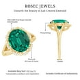thumbnail image 5 of Rosec Jewels Lab Grown Emerald Ring with Diamond - 10X12 mm - AAAA Grade, 18K Yellow Gold, US 8.00, 5 of 9