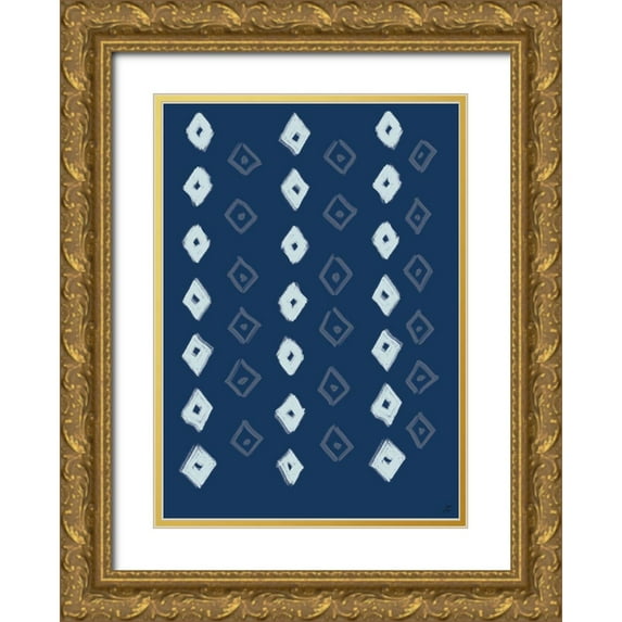 Lee, Judson 18x24 Gold Ornate Wood Framed with Double Matting Museum Art Print Titled - Textile Diamonds III