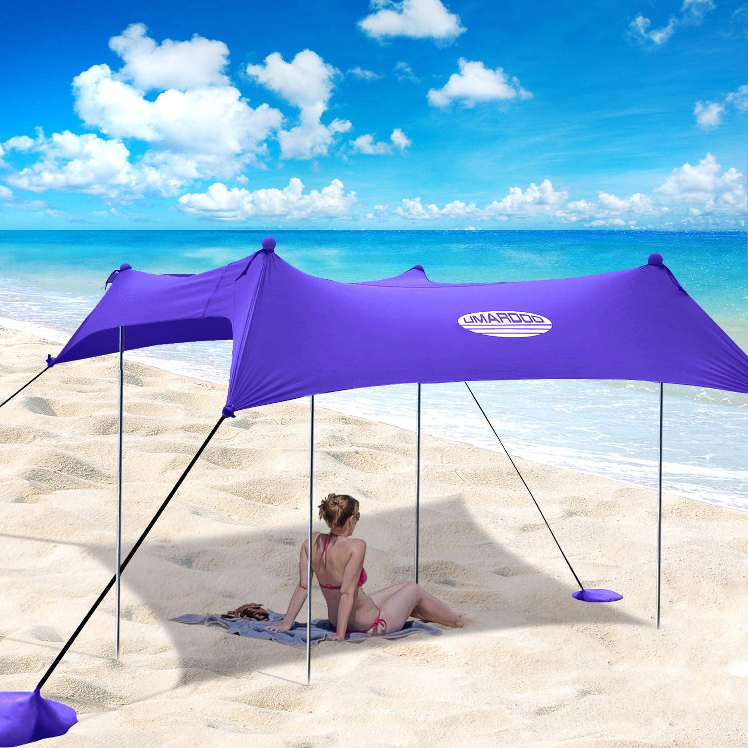 Ridecle Pop Up Beach Tent Sun Shelter Instant Automatic Portable Sport Umbrella Small Sun Beach Shader Beach Shelter Sun Protection for Face While Sunbathing 