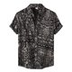 thumbnail image 1 of Camisas Oversize Hombre Camisa corta camisa Casual Sleeve Single Turn Down Hawaii Impressed Men's Men Shirts (Black, L), 1 of 5