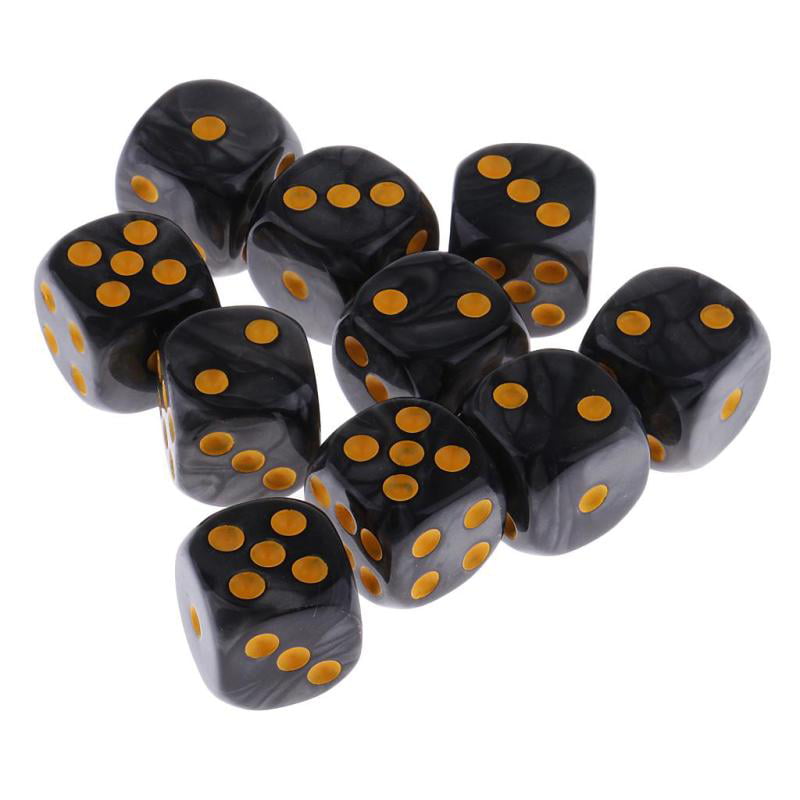 10x Orange Plastic 6-sided Spot Dice D6 for Party Bar Table Game Accessory 