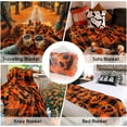 thumbnail image 2 of Halloween Blanket,Burnt Orange Buffalo Plaid Halloween Pumpkin Face Blanket, for Women,Halloween Flannel Fleece Throw Blanket for Home Living Room Bed Chair Decor 60"x50", 2 of 6