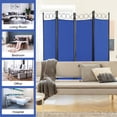 thumbnail image 6 of Room Dividers with 4 Panels Privacy Screen Folding Wall Dividers Room Partitions Dividers for Home Office, Blue, 6 of 7