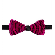 Tallia Men's Feather Pre-Tied Bow Tie - Hot Pink Pink One Size
