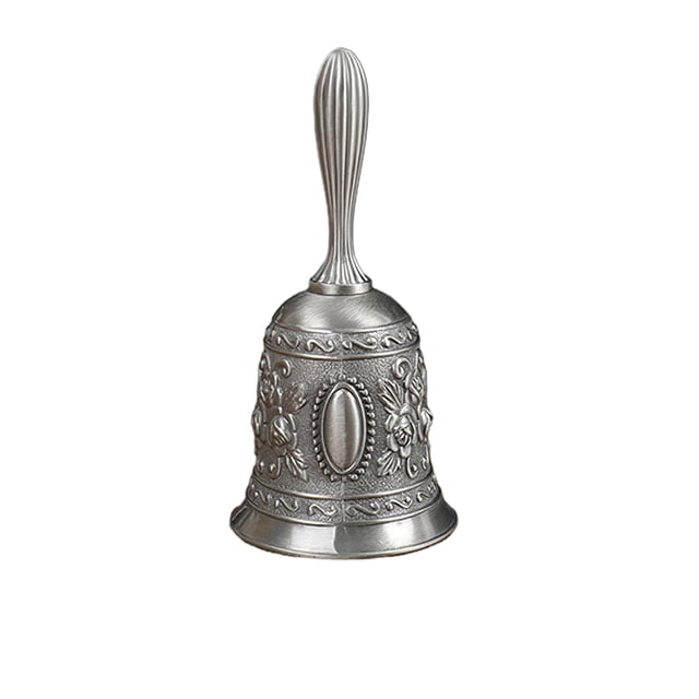 Sidaley Campana de mano vintage Campana de metal clásica Campana de llamada retro Campana de juguete para niños Bar Pub Mostrador Campana de mano Cables de audio/vídeo No.2