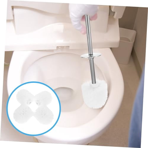 Cabilock 4pcs Toilet Brush Replacement Head Toilet Bowl Brush Head Bathroom Cleanning Tools, White