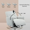 thumbnail image 4 of Harper & Bright Designs 270 Degree Swivel Electric Recliner Home Theater Seating Single Reclining Sofa Rocking Motion Recliner with a Phone Holder for Living Room, Grey, 4 of 9
