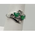 thumbnail image 3 of Size 6, Green Fire Opal Double Heart Ring, 3 of 6