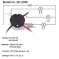 thumbnail image 4 of 4X Ceiling Fan Switch Kit 3 Speed 4 Wire, Zipper Speed Control Switch, ZE-208S Pull Wire Switch with Rope Silver, 4 of 7