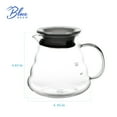 thumbnail image 2 of BLUE BREW Borosilicate Glass Coffee Carafe & Ceramic Pour Over Coffee Dripper for 1 to 2 Cups Kit, 600 ML (20 fl oz) Heat Resistant Glass Coffee Server w/ Size 01 Ceramic Cone Coffee Maker, BB1101, 2 of 7