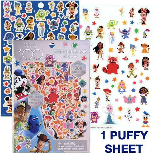 Disney 100th Anniversary Sticker Book 4 Sheets Over 300 Stickers