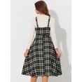 thumbnail image 3 of DARING DIVA Plaid Overalls Vintage Sleeveless A-Line Pinafore Dress XS Black, 3 of 6