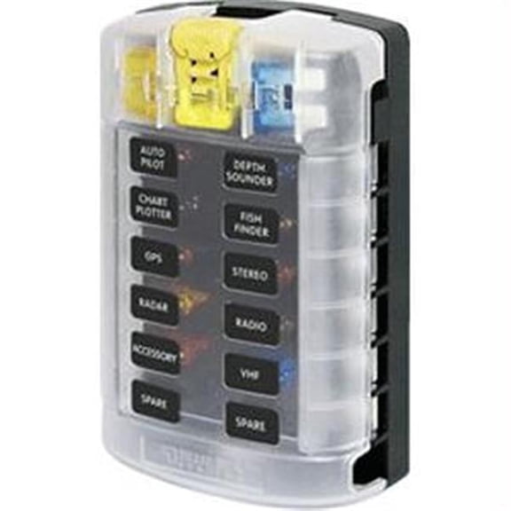 Blue Sea ST Blade Fuse Block w/Cover - 12 Circuit w/out Negative Bus