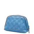 thumbnail image 2 of Pre-Owned Gucci Guccissima Pouch 272366 Blue Leather Women's GUCCI (Good), 2 of 10
